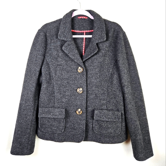 Boden Charcoal 100% Wool Blazer Minimalist Work Wear Size 20 - Picture 1 of 8
